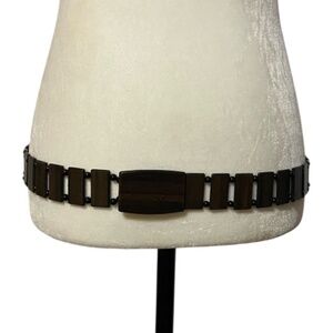 Vintage retro plastic faux wood panel kitsch belt